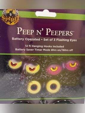 Sealed Spirit Halloween Peep N Peepers Set Of 3 Flashing Eyes Halloween Outdoor